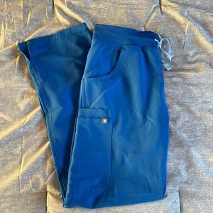 Figs royal blue scrub bottoms